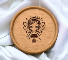 Fairy with Flower SVG Whimsical Garden Guardian Emblem SVG