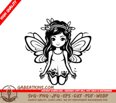 Whimsical Fairy SVG - Glowing Garden Giggles SVG