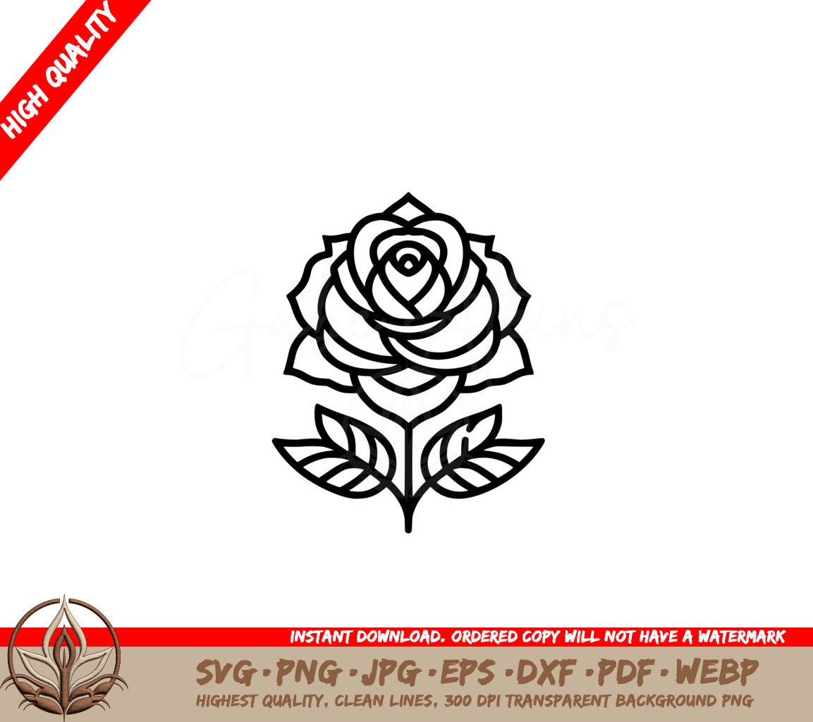 Gorgeous Rose SVG Single Product - Multiple File Formats