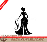 Gothic Grace Black Woman Silhouette SVG SVG