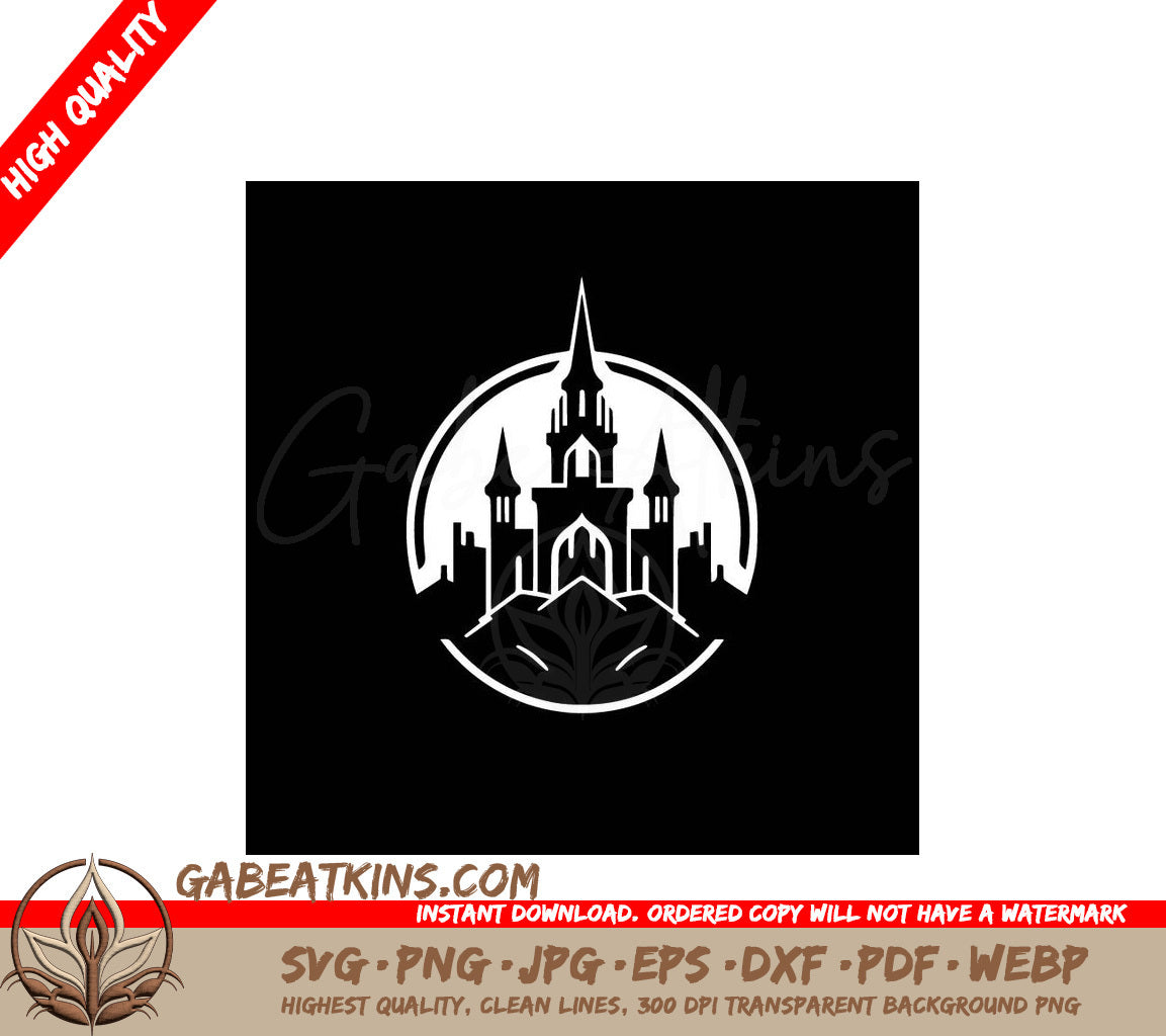 Gothic Castle Circle SVG - T-Shirt Design SVG