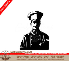 A Chef With His Arms Crossed SVG - Gourmet Chef SVG