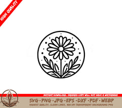 Graceful Daisy SVG Digital Product - Flower Design Files