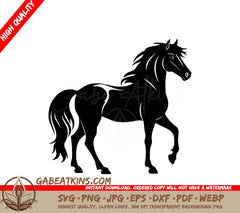 A Horse On A White Background SVG - Graceful Equine SVG