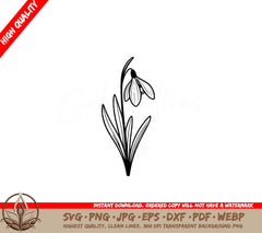 Graceful Snowdrop SVG - Digital Product in Various File Formats