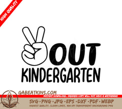 Peace Sign Kindergarten Design SVG - Graduation & Kindergarten Clipart SVG