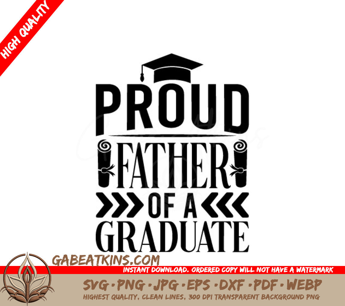Proud Dad Graduate SVG - Graduation Cap Design SVG