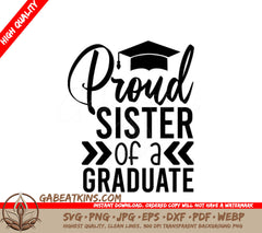 Proud Sister Graduate SVG - Graduation Cap Design SVG