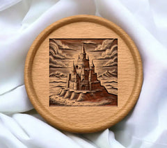 Ocean Castle SVG - Grand Sandcastle with Towers SVG