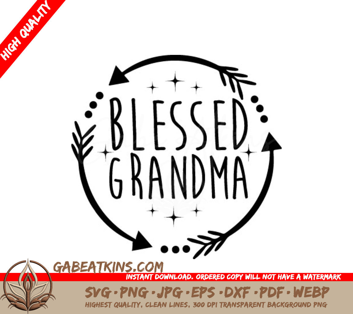 Blessed Grandma Design SVG - Arrows Circle Design SVG