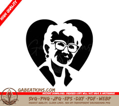 An Older Woman Wearing Glasses SVG - Grandma Love SVG