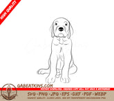 Great Dane Puppy Sitting SVG - Illustration SVG