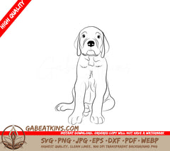 Great Dane Puppy Sitting SVG - Illustration SVG
