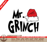 Grinch with Santa Hat SVG - Christmas Family Design SVG