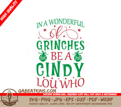 ## Grinch-Inspired Cindy Lou Who SVG Design SVG