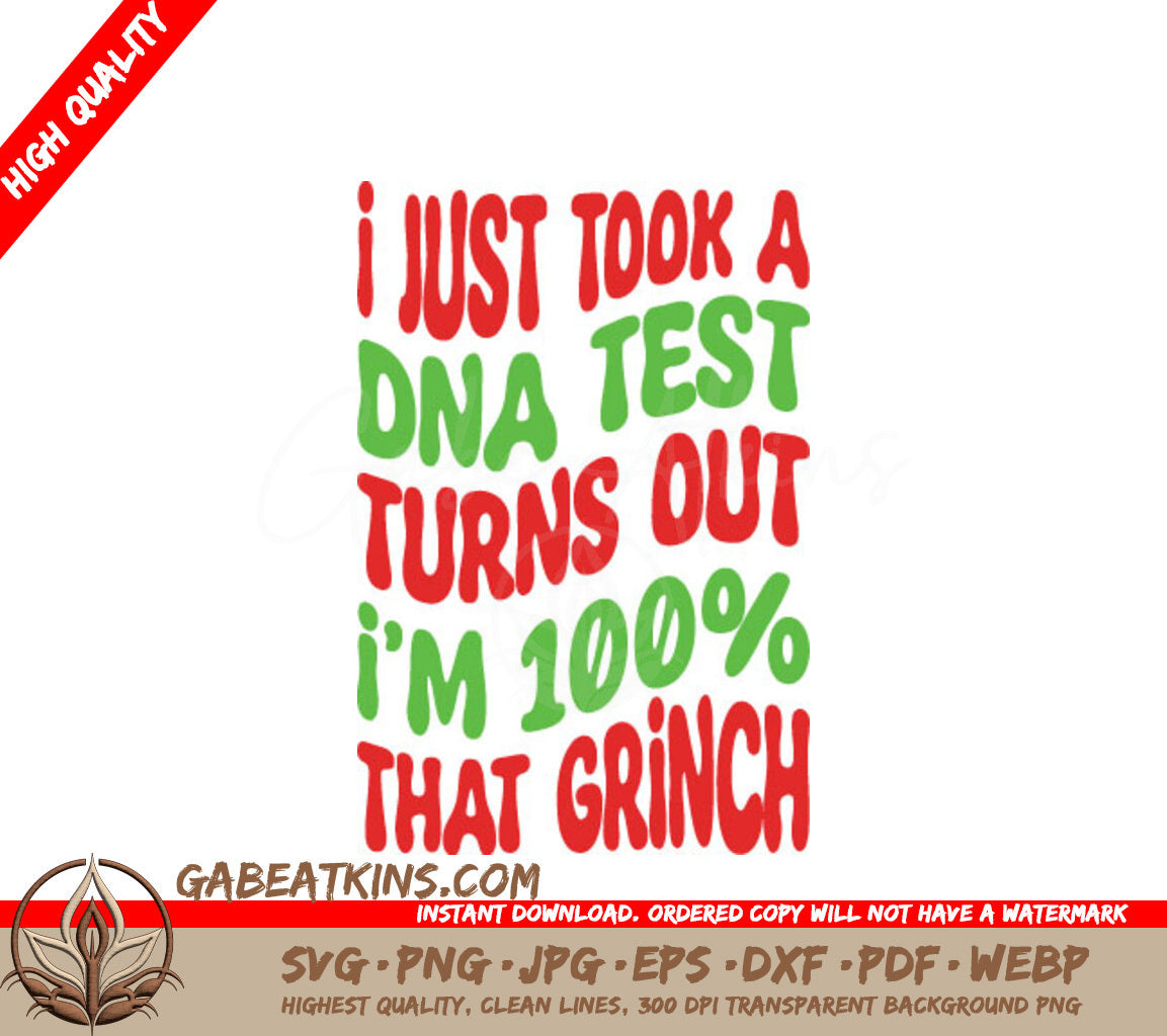 Grinch DNA Test SVG - Im 100% That Grinch SVG