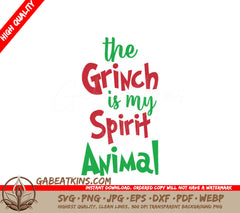 Grinch Spirit Animal SVG - Red & Green Design SVG