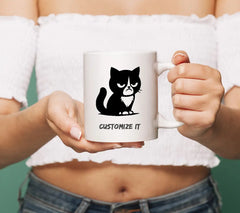 Grumpy Cat Silhouette SVG - Closed Eyes Design SVG