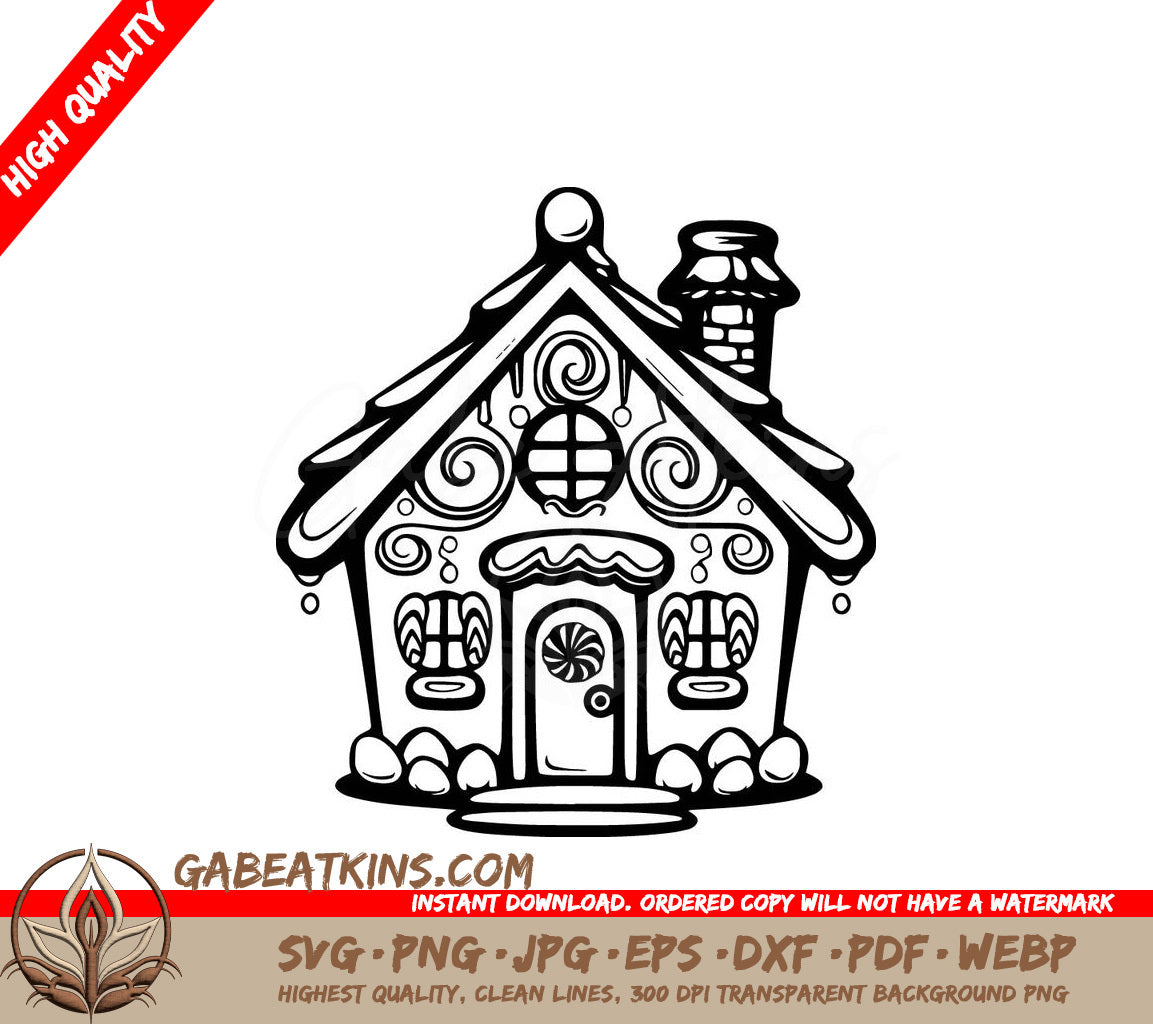 A Gingerbread House SVG - Gumdrop Gingerbread House SVG