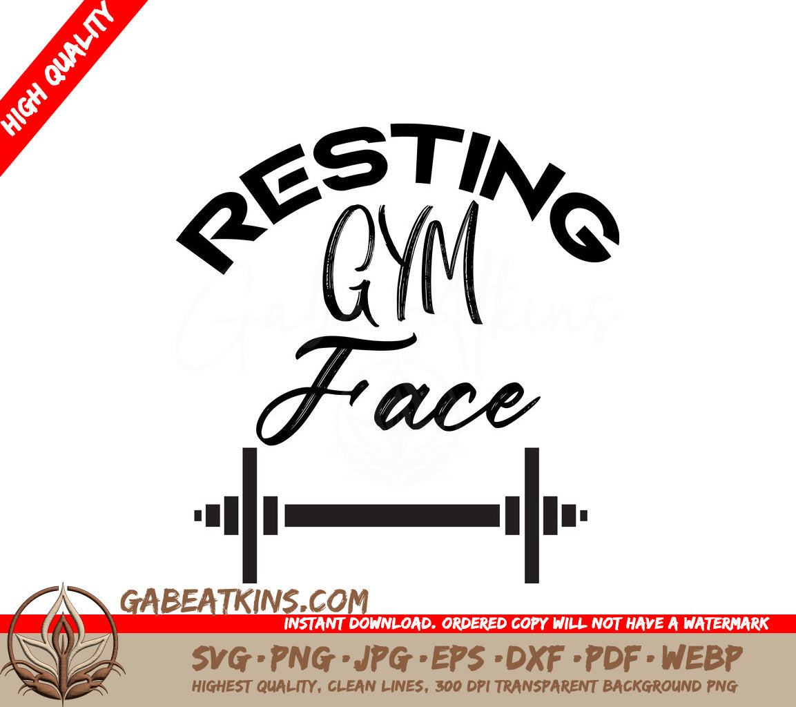 Resting Gym Face SVG - Fitness Design Design SVG