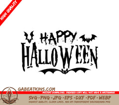 Happy Halloween Bats SVG - Sign SVG