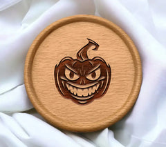 Halloween Minimalist Evil Pumpkin SVG - Drawing SVG