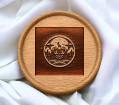 Minimalist Pumpkin Face SVG - Halloween Illustration SVG