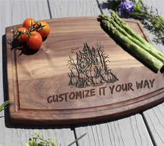 Haunted House & Pumpkins Halloween SVG - Drawing SVG