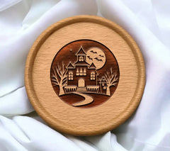 Haunted House Silhouette SVG - Halloween Vector SVG