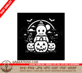 Halloween Scarecrow with Pumpkins SVG Illustration - SVG