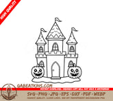 Halloween Castle SVG - Coloring Page SVG