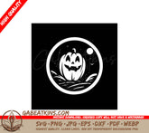 Halloween Pumpkin Circle SVG - Drawing SVG