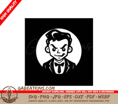 Halloween Man in Suit SVG - Drawing SVG