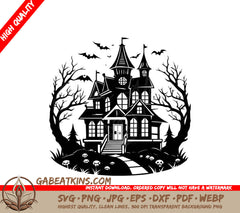 Haunted House  SVG - Halloween Vector Illustration SVG