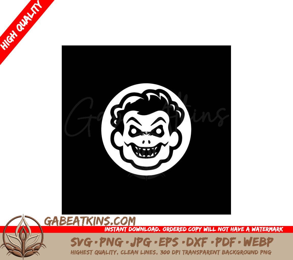## Joker Face Circle SVG - Halloween Minimalist Design SVG