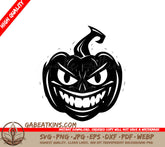 Halloween Minimalist Evil Pumpkin SVG - Drawing SVG