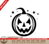Halloween Minimalist Pumpkin SVG with Stars - Design SVG