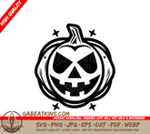 Halloween Pumpkin with Stars SVG - Minimalist Design SVG