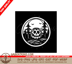 Halloween Pumpkin Skull SVG - Minimalist Design SVG