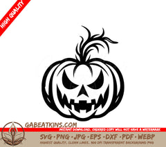 Halloween Pumpkin SVG - Minimalist & Simple Design SVG