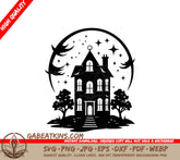 Haunted House SVG -  Drawing for Halloween Scene SVG