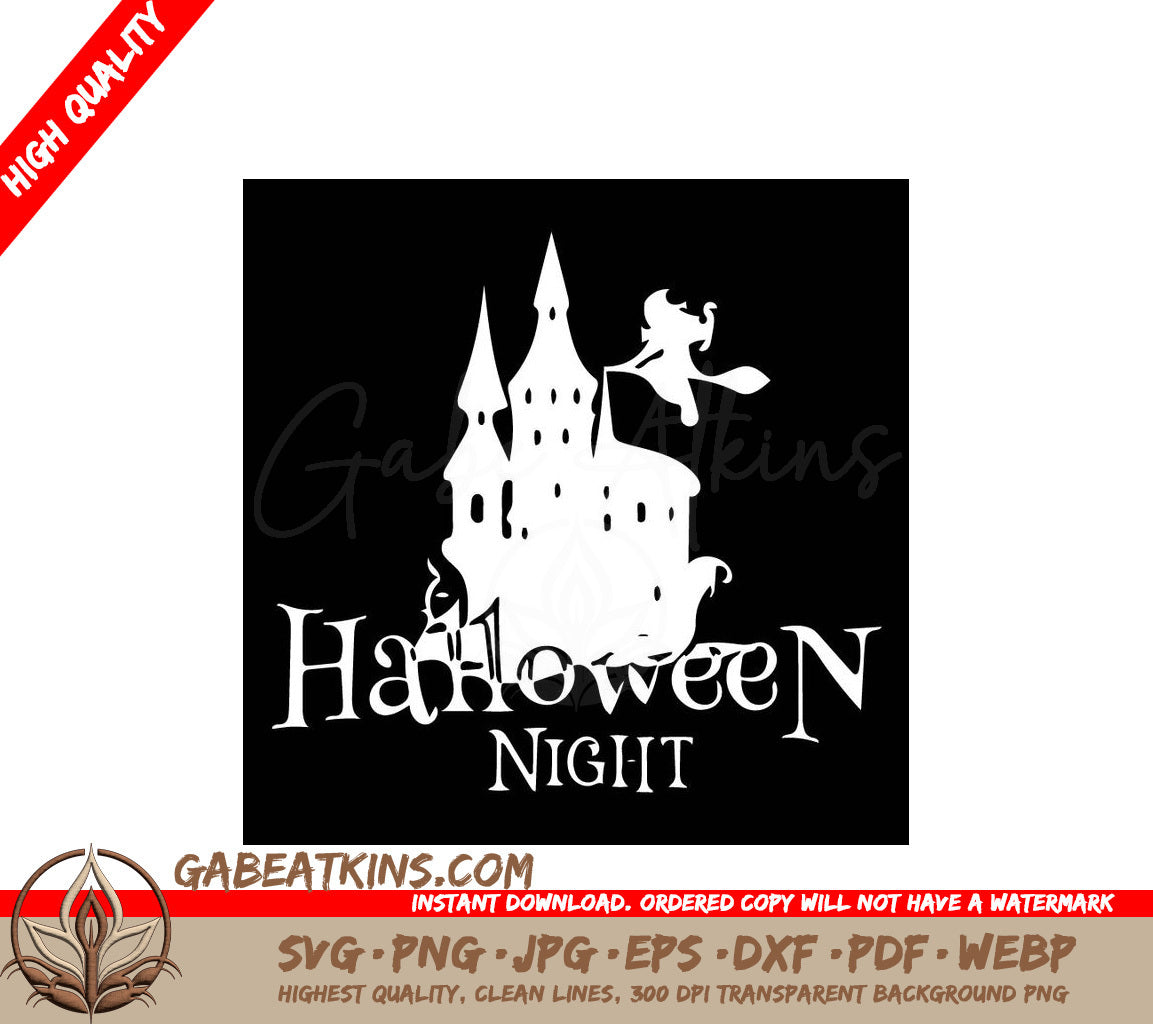 Halloween Castle & Witch SVG - Design Design SVG