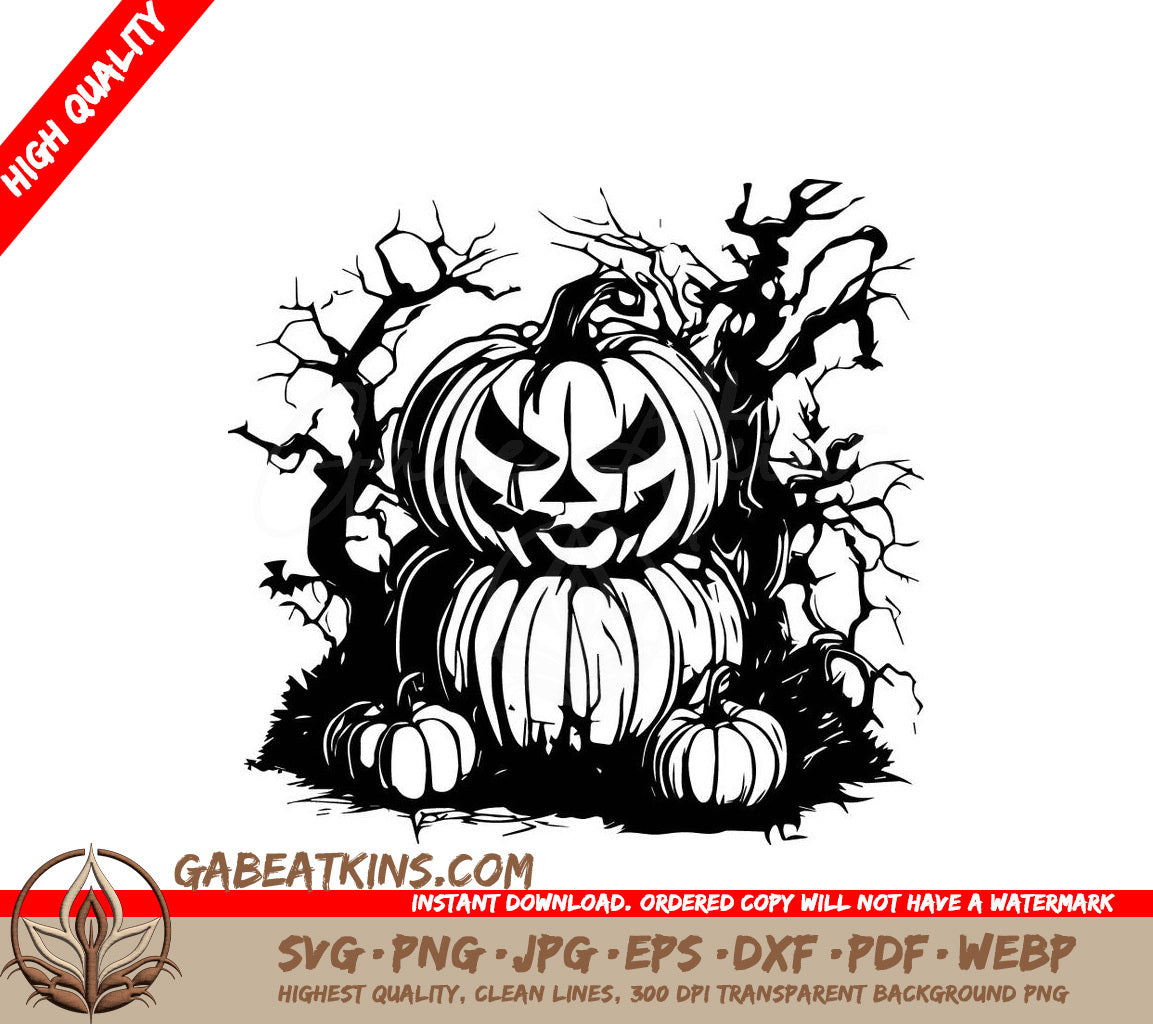 Halloween Pumpkin SVG - Drawing SVG