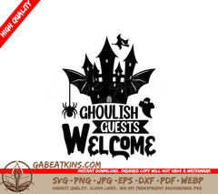 Ghoulish Guests Welcome SVG - Halloween T-shirt Design SVG