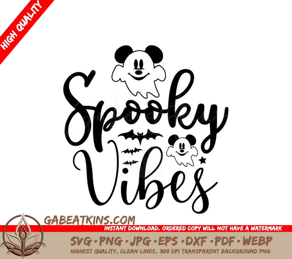 Spooky Vibes Halloween SVG Design -  Typography SVG