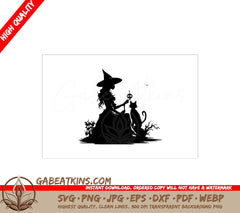 Halloween Witch Silhouette SVG Bundle Rock, Broom, Cat & More SVG