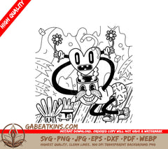 ## Heart Holding Flower SVG - Cute Comic Character Illustration SVG