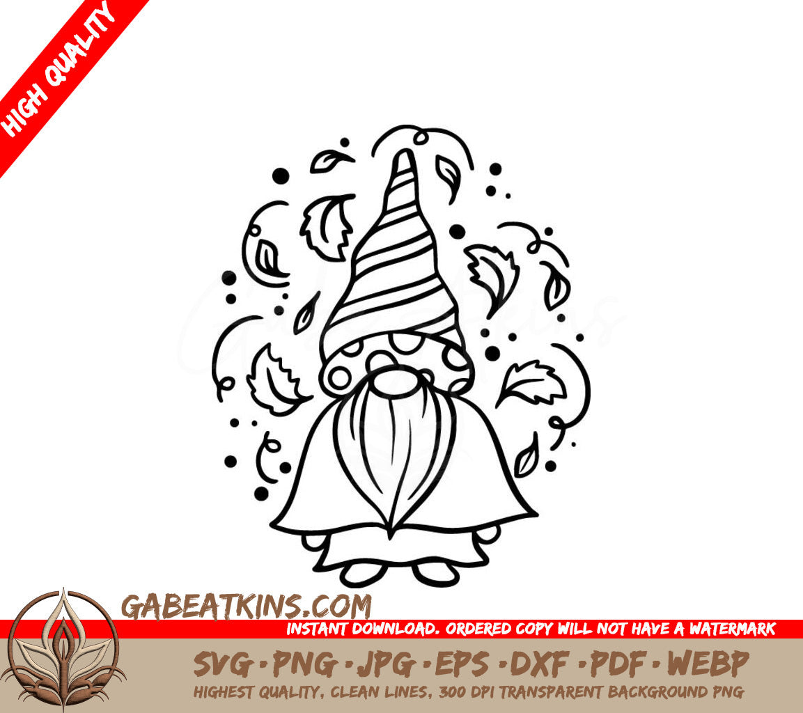 Gnome Doodle SVG - Hand Drawn Vector Illustration SVG