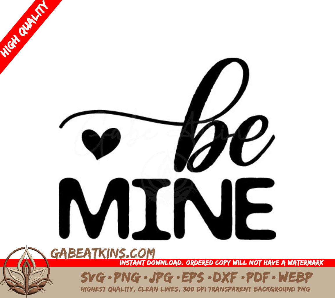 Be Mine Silhouette SVG - Heart Design SVG