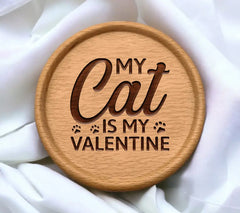 My Cat Is My Valentine SVG - Sign with Paw Prints SVG